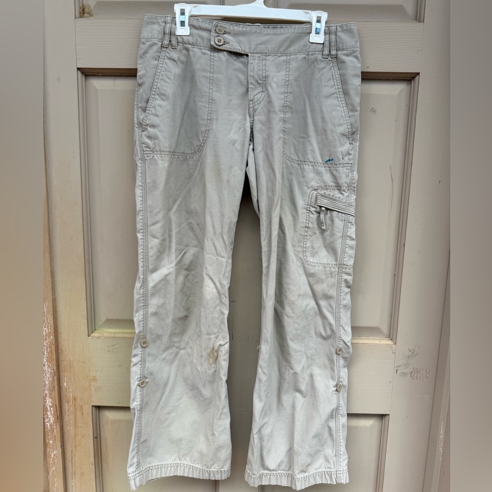 North Face Vintage Retro Beige Cargo Pants. Size 8